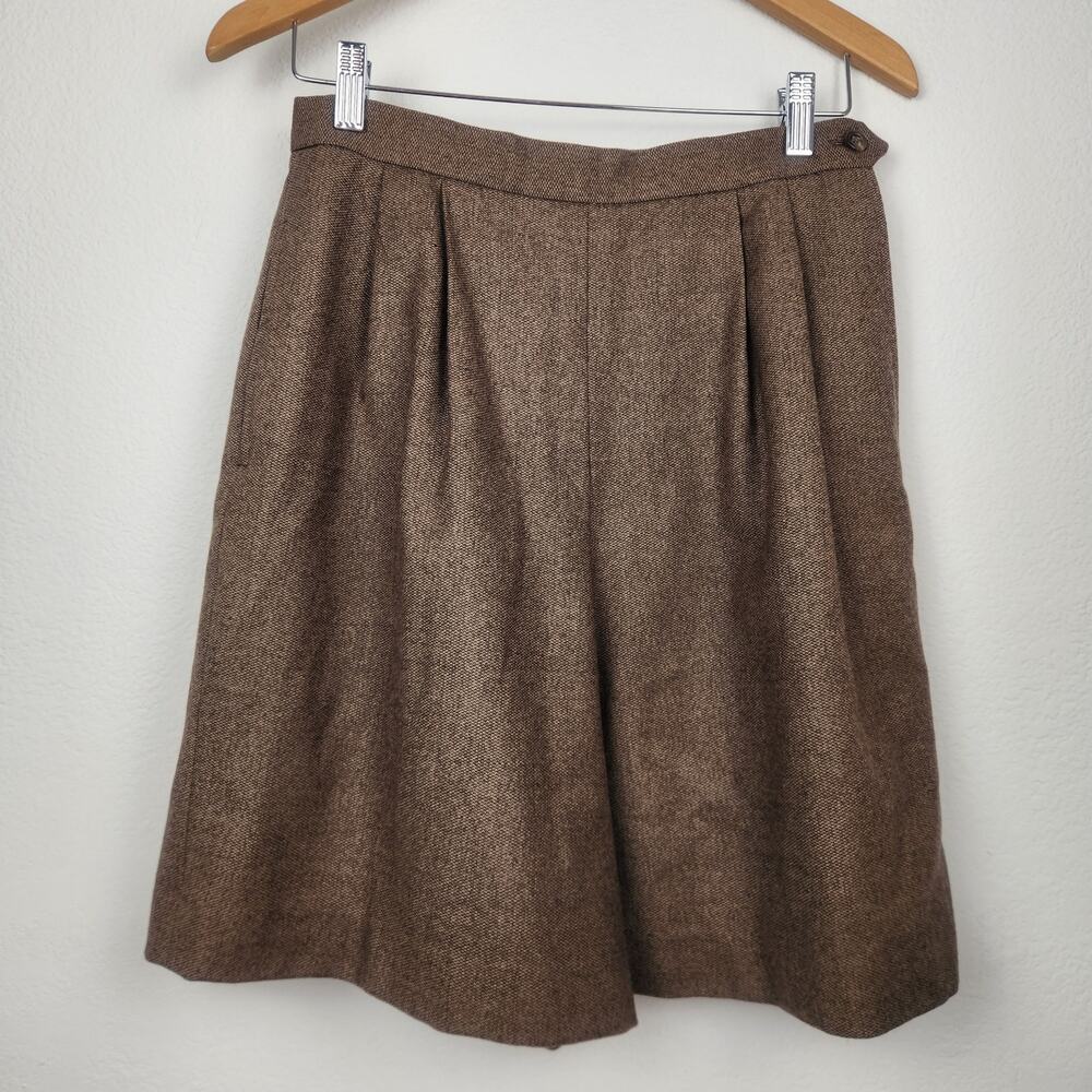 Vintage Ralph Lauren Wool Tweed Bermuda Shorts Brown Size 8 Small Now